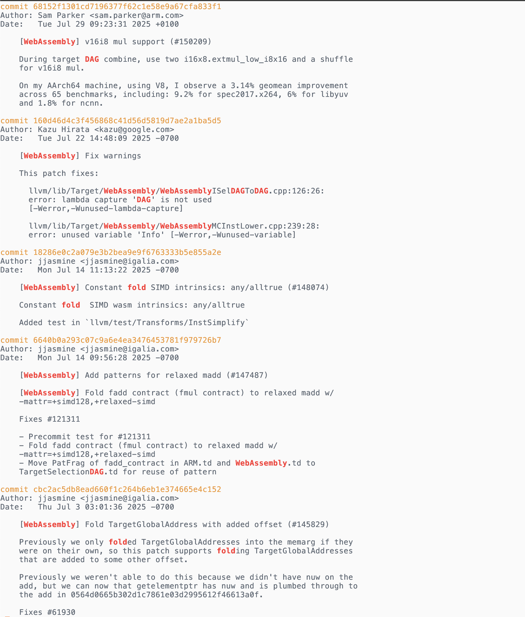 showing git grep